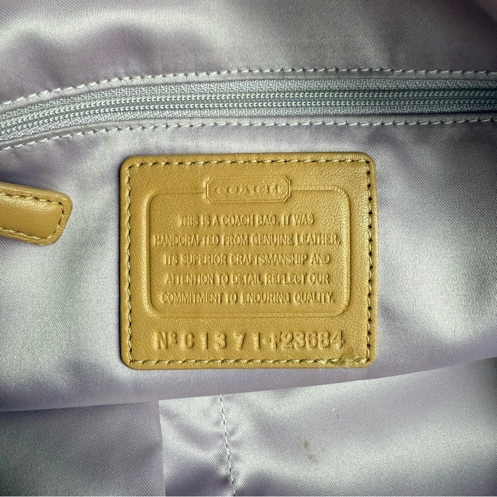 Coach Ashley heart satchel purse camel tan leather F23684
